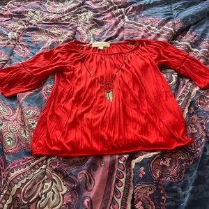 French laundry blouse with necklace